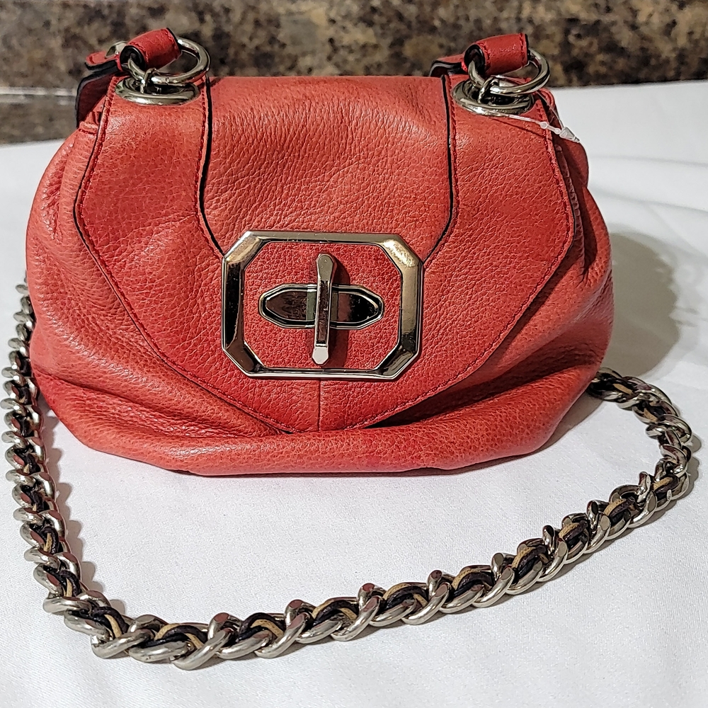 By Oryany‎ New Original Red Quilted Crossbody Bag with Chain Strap